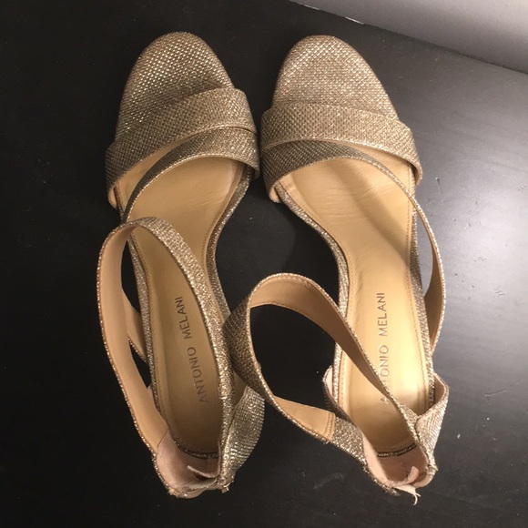 Antonio Melani Gold Sparkly Stiletto High Heels - Picture 3 of 5